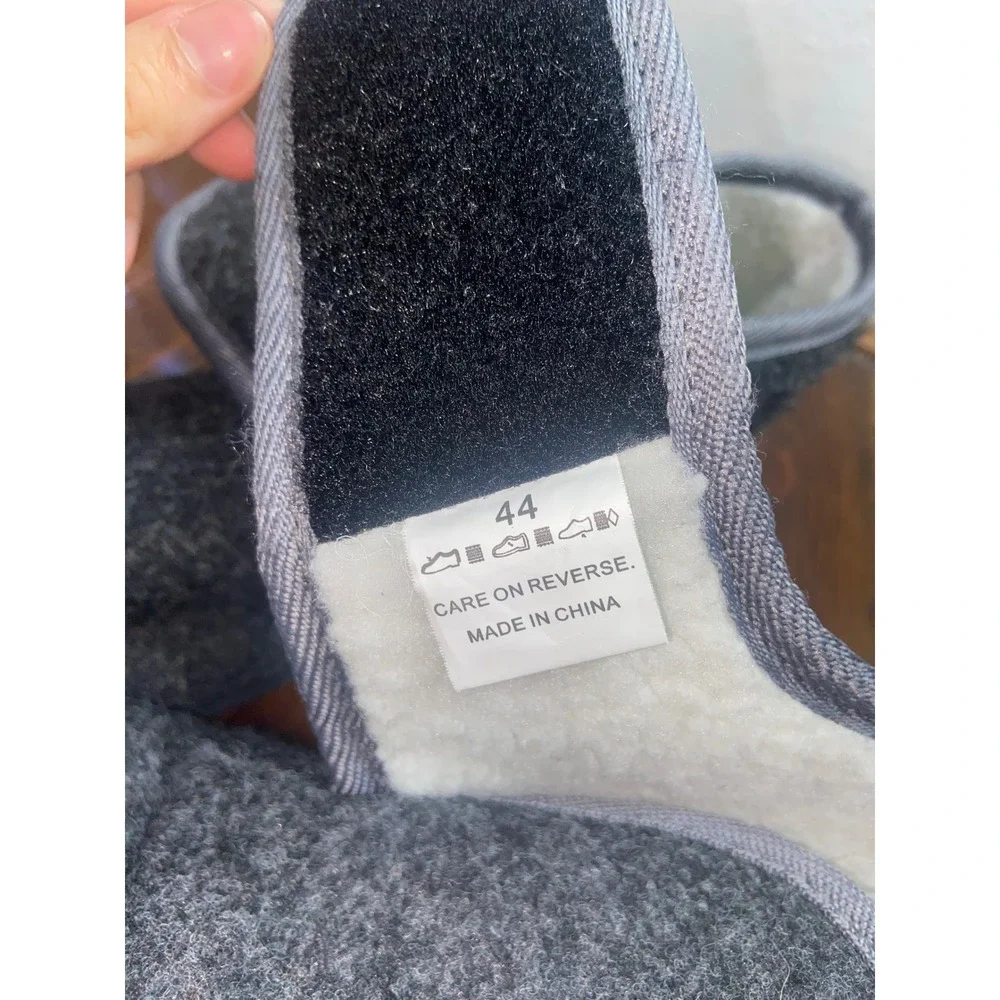 Fischer Lilleström Men's Wool Adaptive Slippers Size EU 44 US 11 Orthopedic Grey